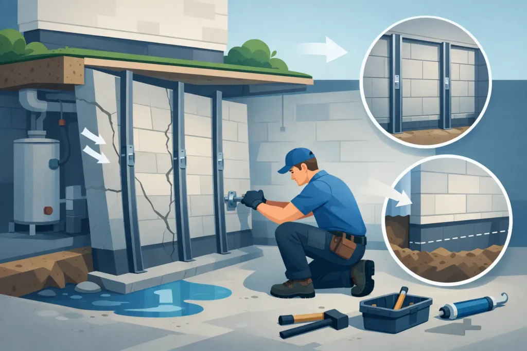 How to Fix Bowing Basement Walls Permanently