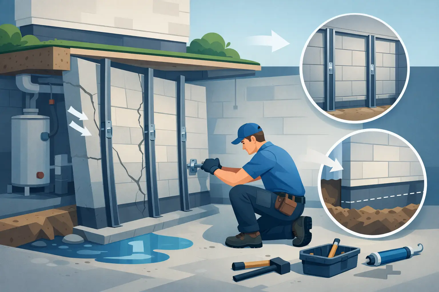 How to Fix Bowing Basement Walls Permanently