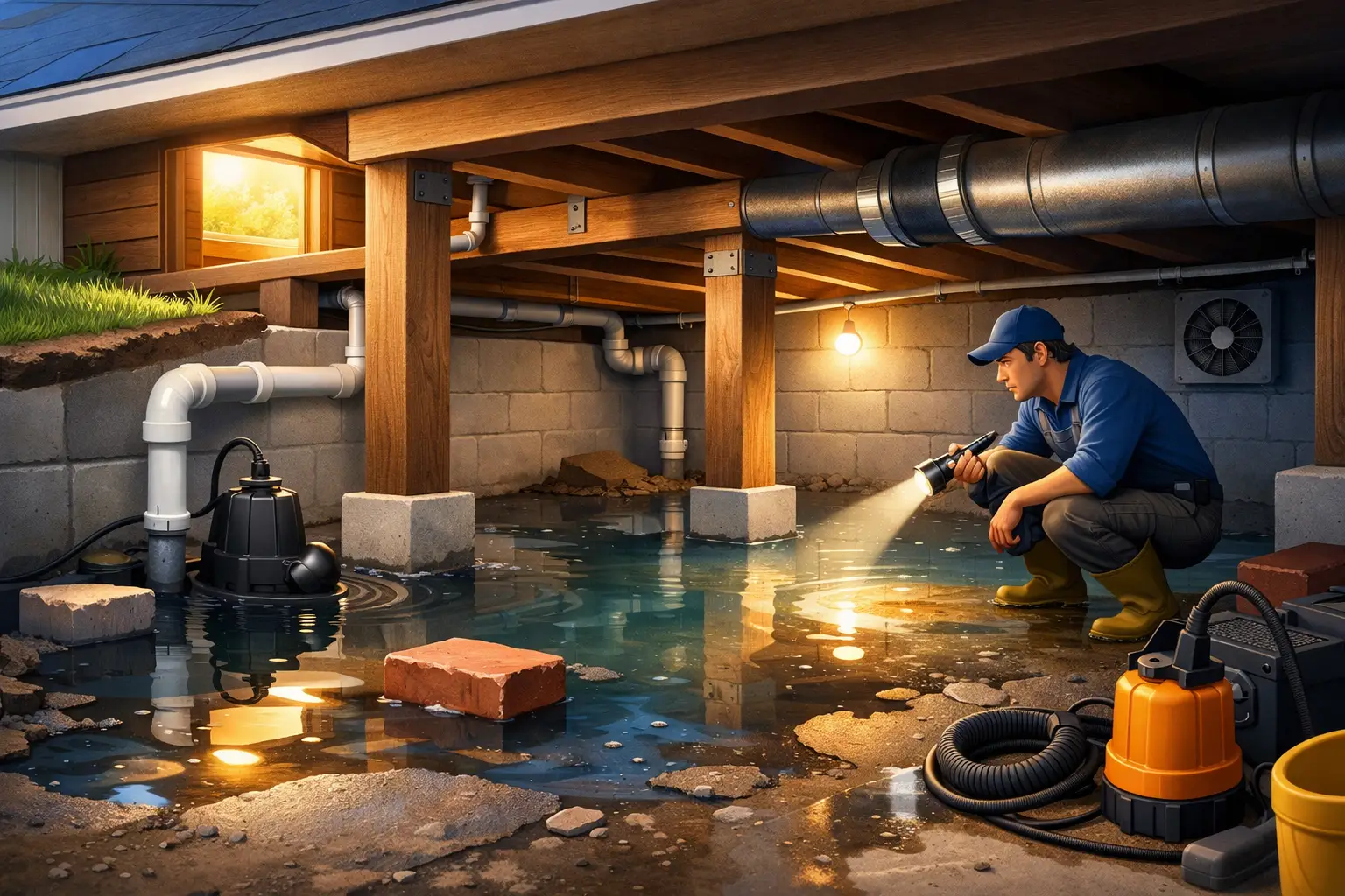 Standing Water in Crawl Space: What to Do