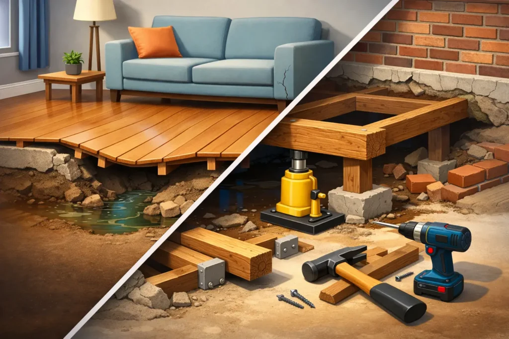 Why Are My Floors Sagging? Causes and Repairs