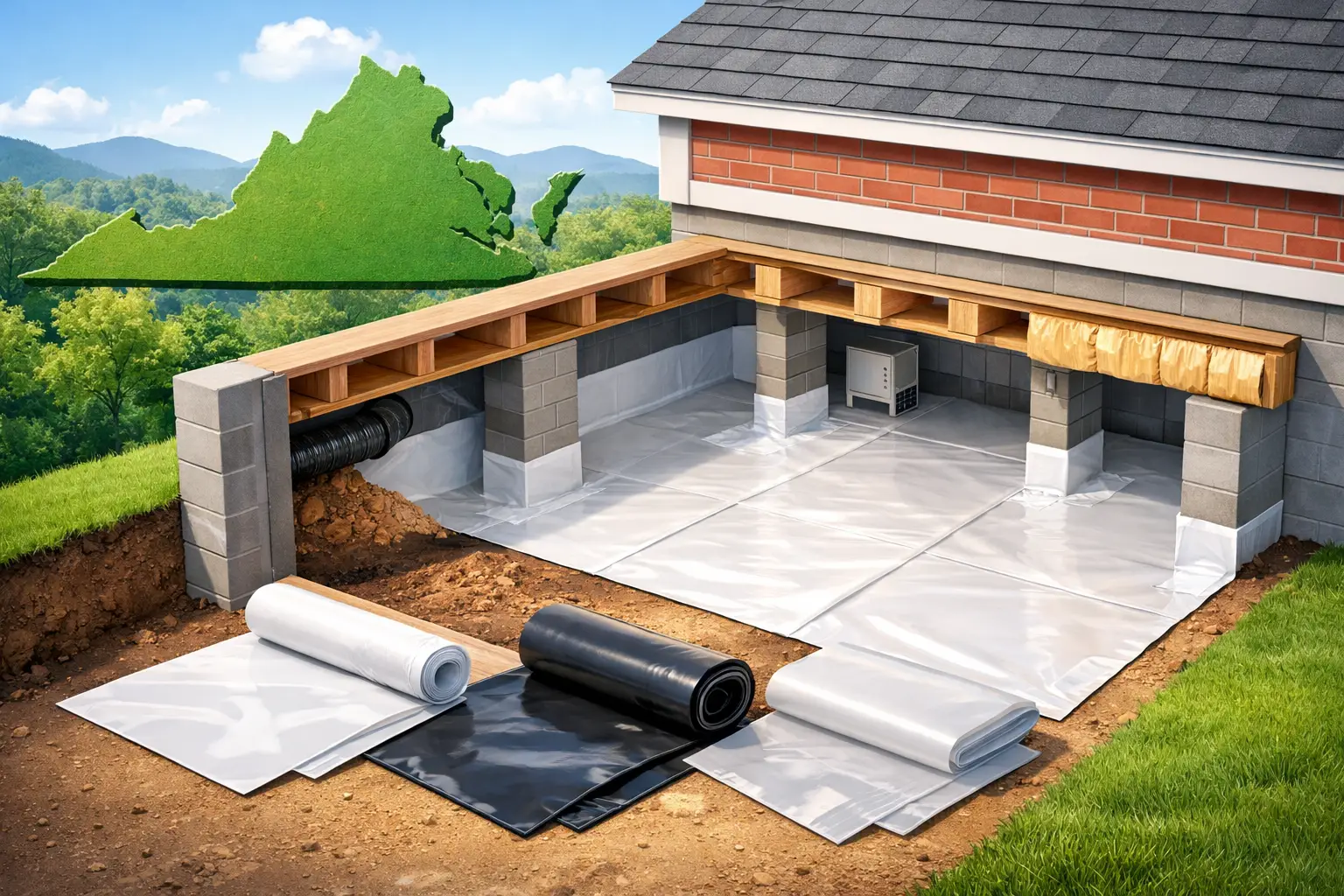 Best Vapor Barriers for Virginia Crawlspaces
