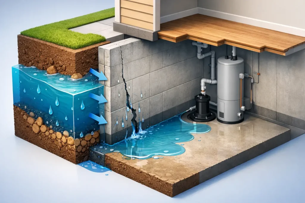 How Hydrostatic Pressure Causes Basement Leaks