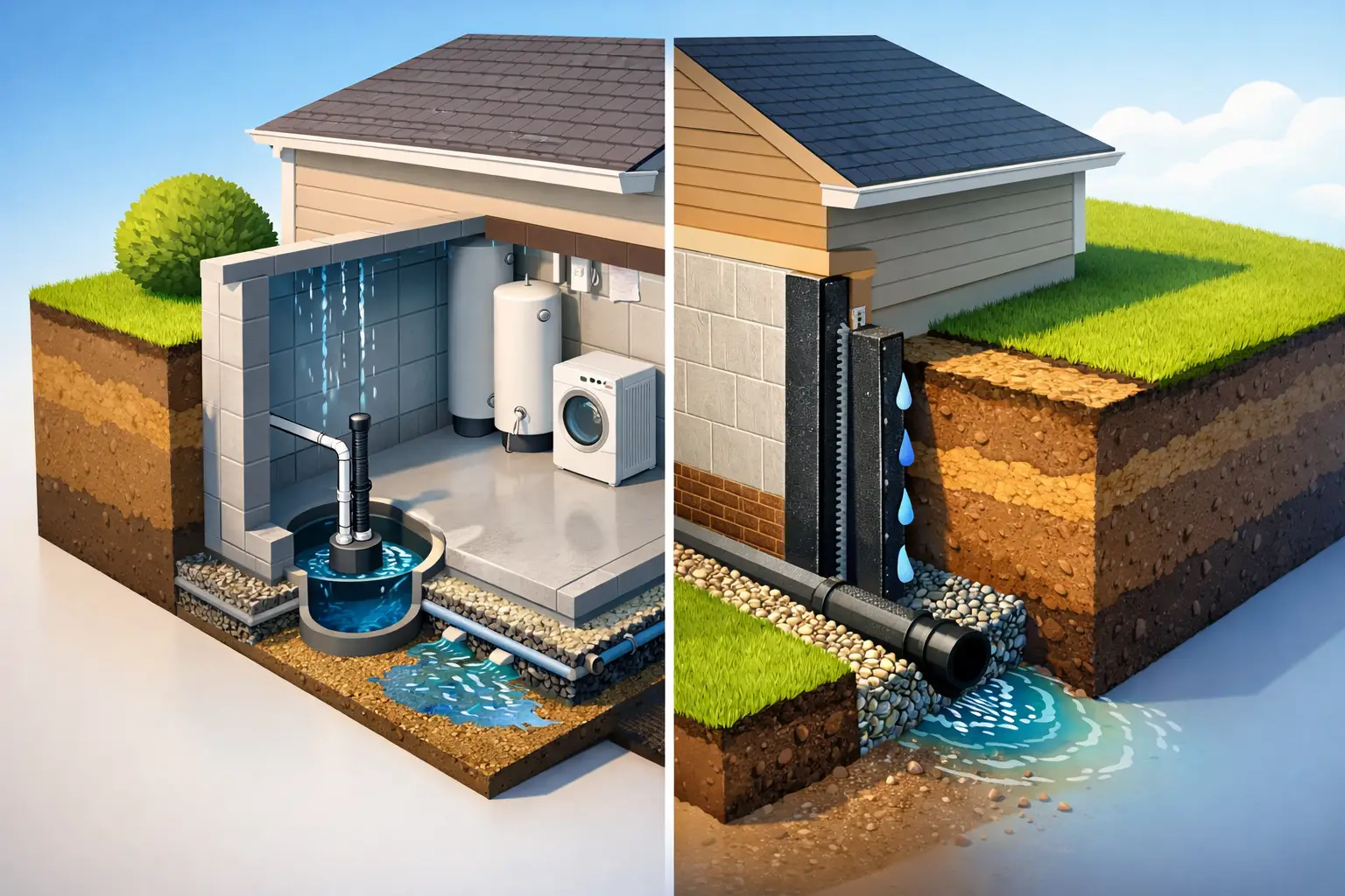 Interior Versus Exterior Waterproofing for Basements