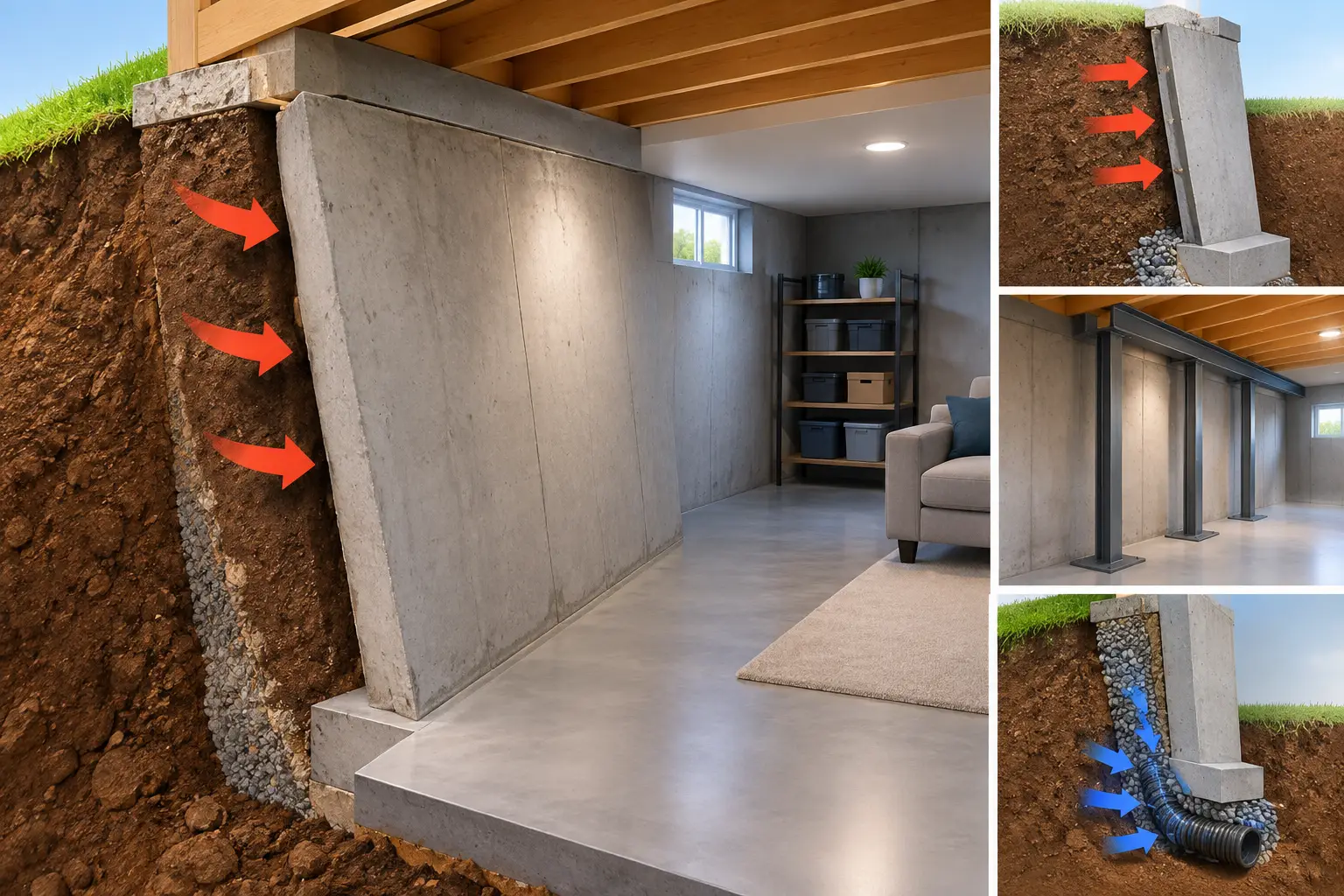 Why Basement Walls Lean Inward and What to Do